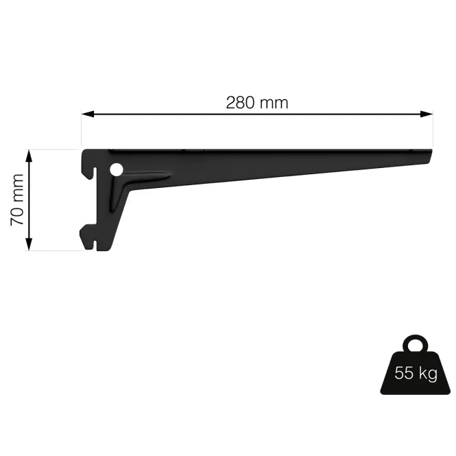 Bočný nosník 280 mm čierny matný 1 pár