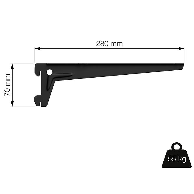 Bočný nosník 280 mm čierny matný 1 pár