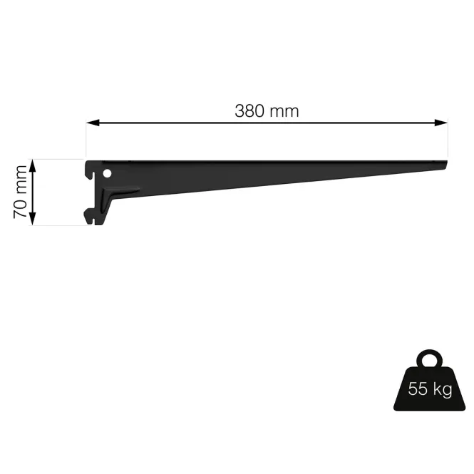 Bočný nosník 380 mm čierny matný 1 pár