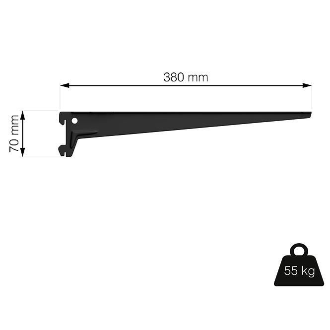 Bočný nosník 380 mm čierny matný 1 pár