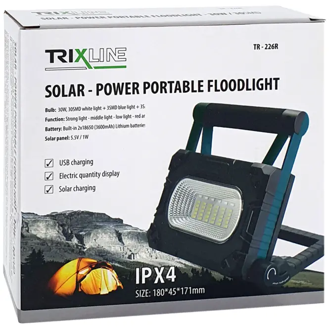 Solárna lampa TR 226 R 30W,3