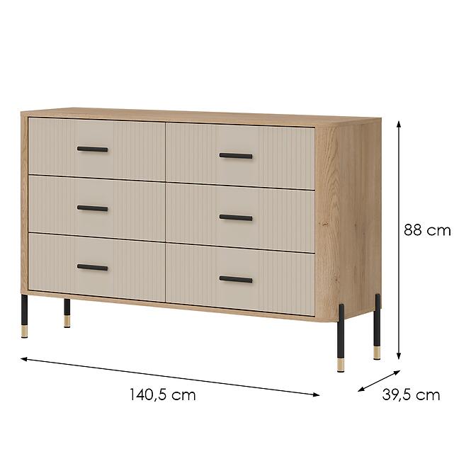 Komoda Dante Dt04  Dub Cremona/Kašmír