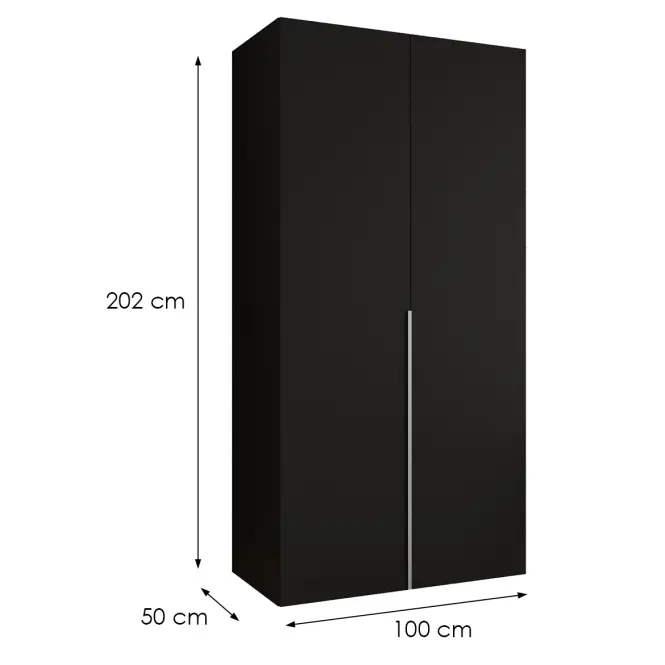 Skriňa Alicante I 100 čierna/strieborný