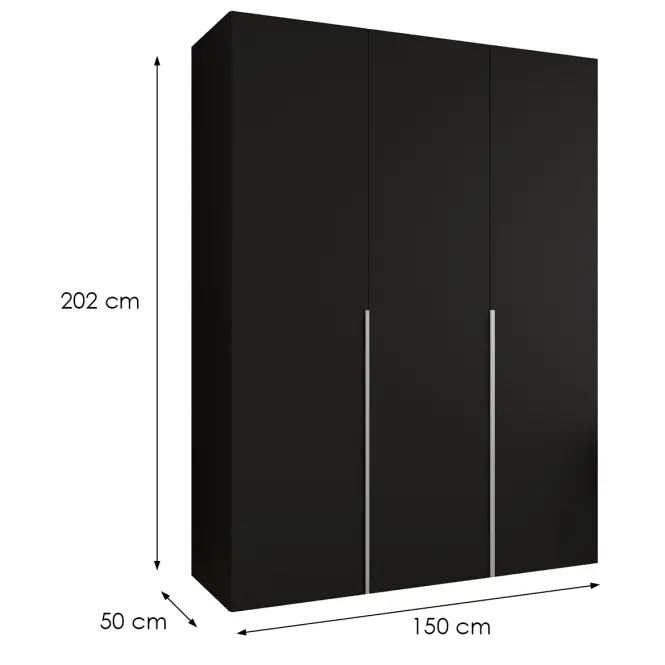 Skriňa Alicante I 150 čierna/strieborný