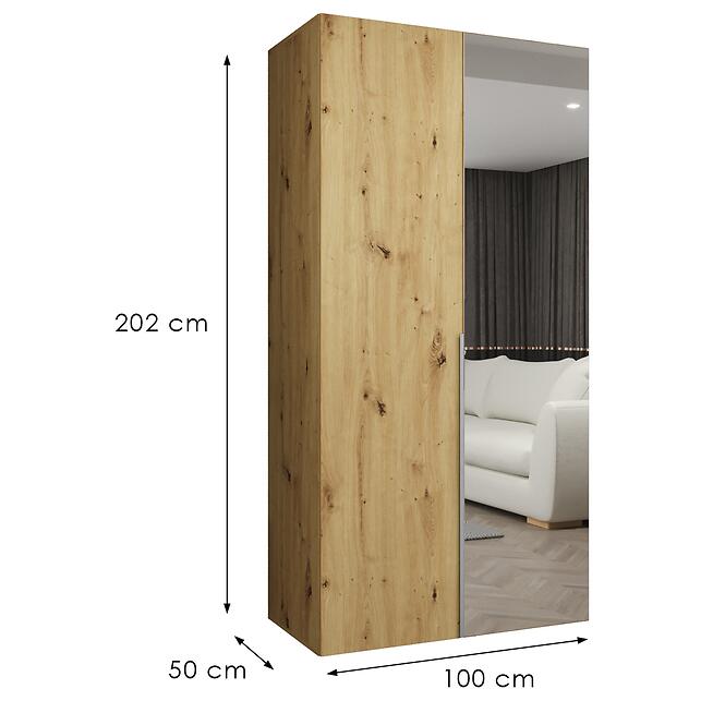 Skriňa Alicante II 100 artisan strieborný,2
