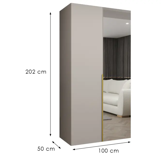 Skriňa Alicante II 100 kašmír/zlatá