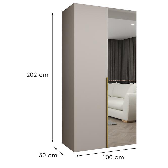 Skriňa Alicante II 100 kašmír/zlatá,2