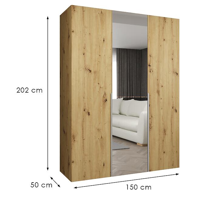 Skriňa Alicante II 150 artisan strieborný,2