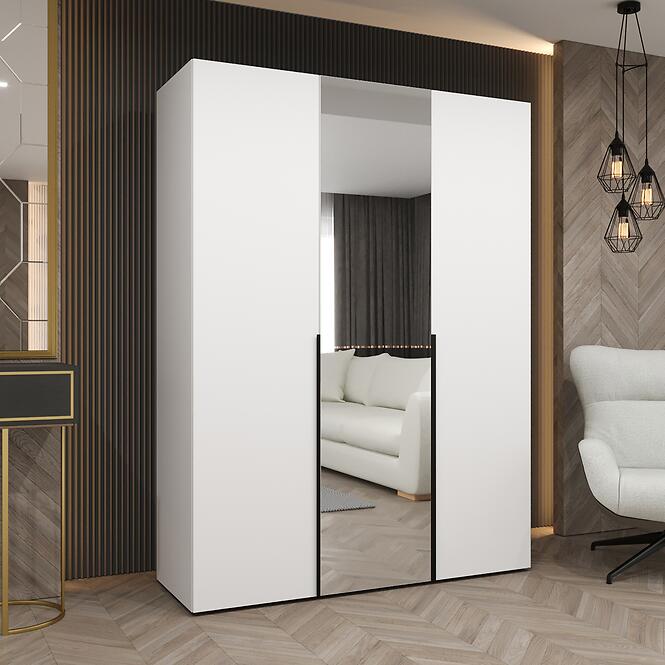 Skriňa Alicante II 150 biela/čierna