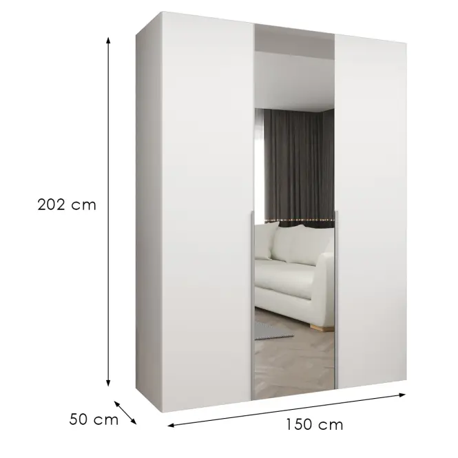 Skriňa Alicante II 150 biela/strieborný