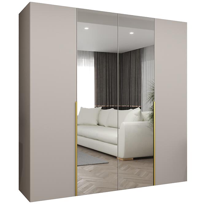 Skriňa Alicante II 200 kašmír/zlatá