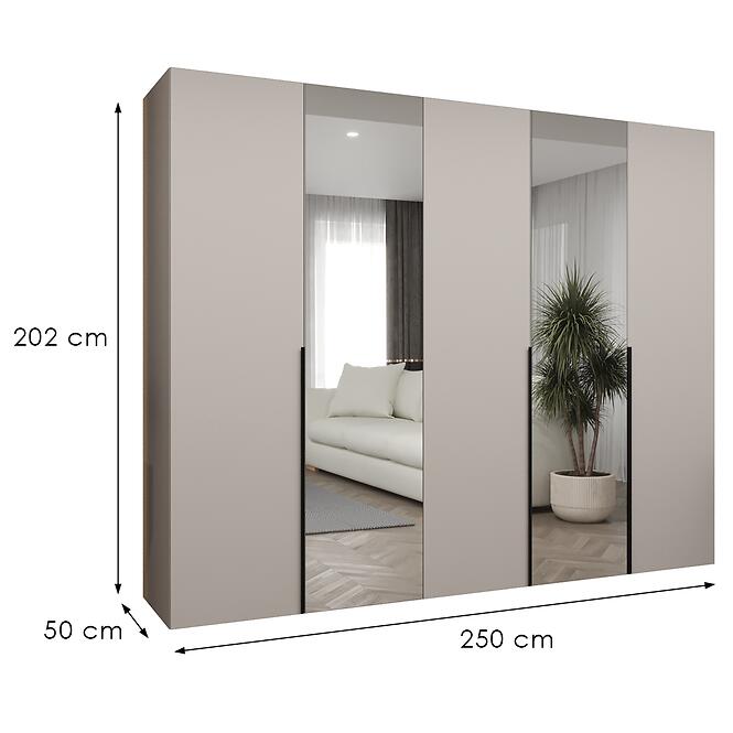 Skriňa Alicante II 250 kašmír/čierna,2