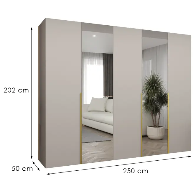 Skriňa Alicante II 250 kašmír/zlatá