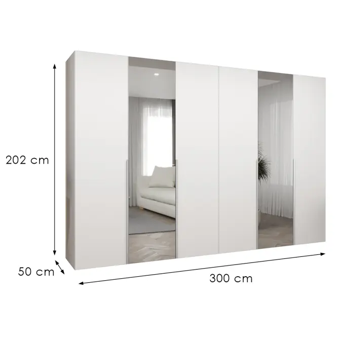 Skriňa Alicante II 300 biela/strieborný