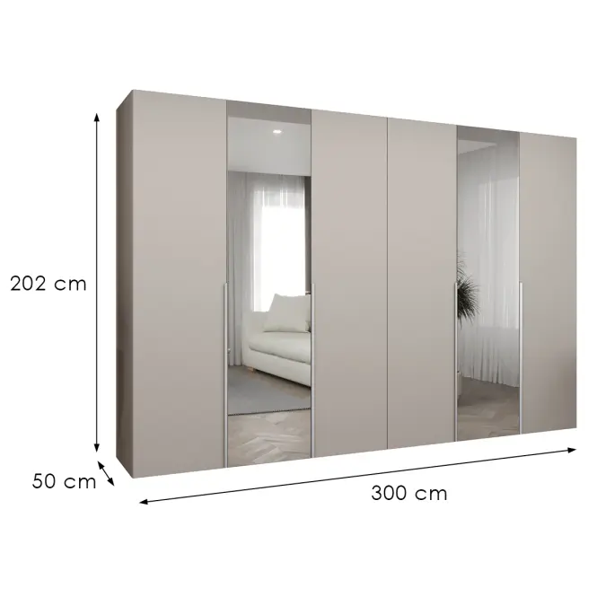 Skriňa Alicante II 300 kašmír/strieborný
