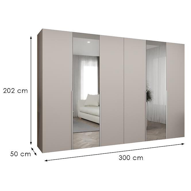 Skriňa Alicante II 300 kašmír/strieborný,2