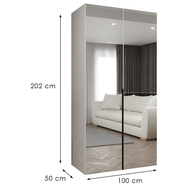 Skriňa Alicante III 100 biela/čierna