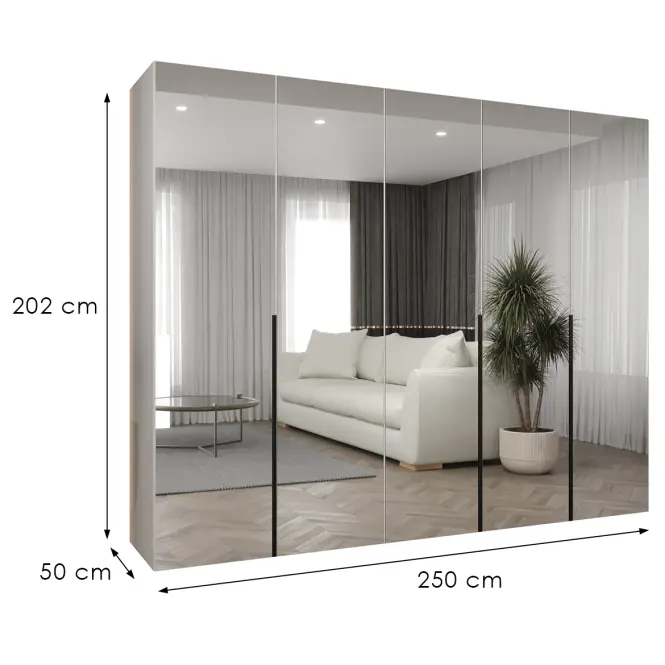 Skriňa Alicante III 250 biela/čierna