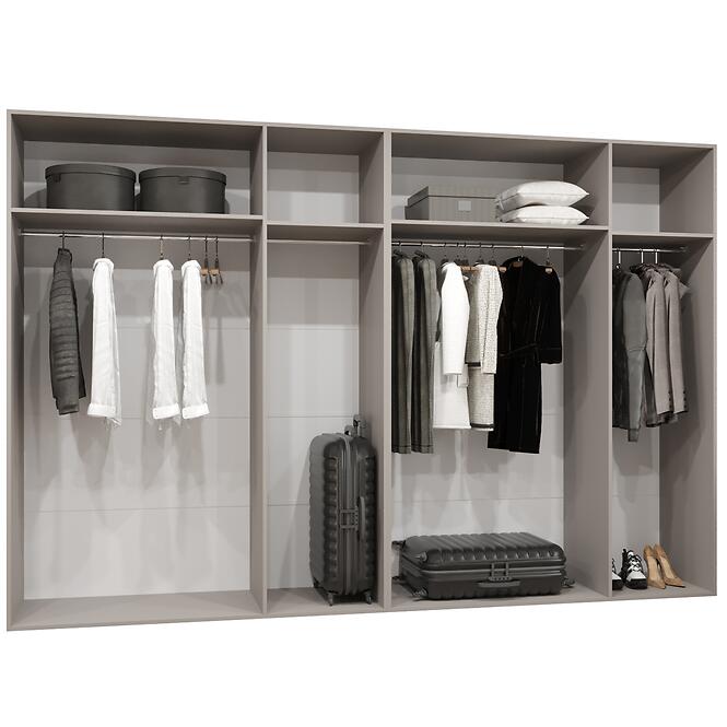Skriňa Alicante III 300 biela/strieborný,4