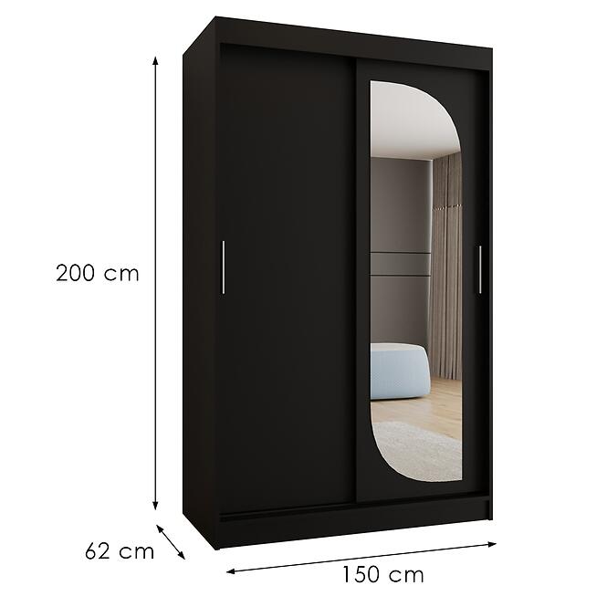 Skriňa Lucy 150 čierna,2