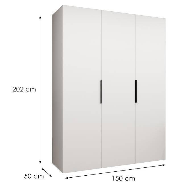 Skriňa Marbella I 150 biela/čierna,4