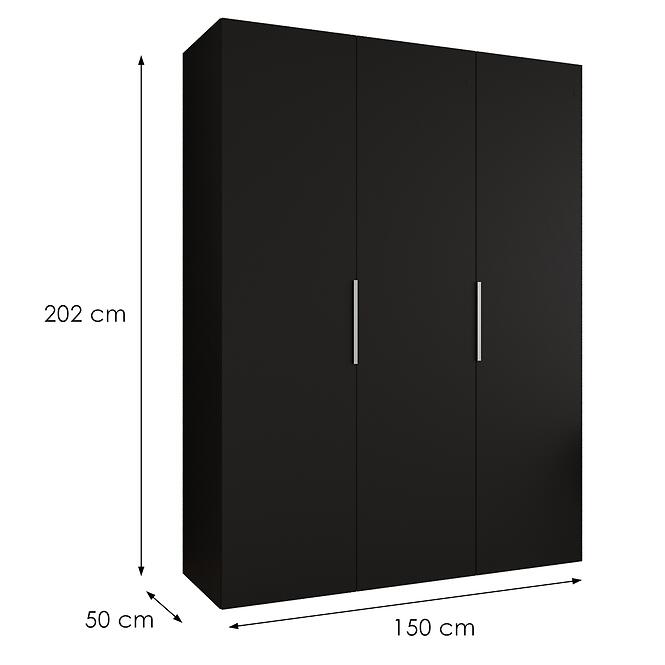 Skriňa Marbella I 150 čierna/kašmír,4