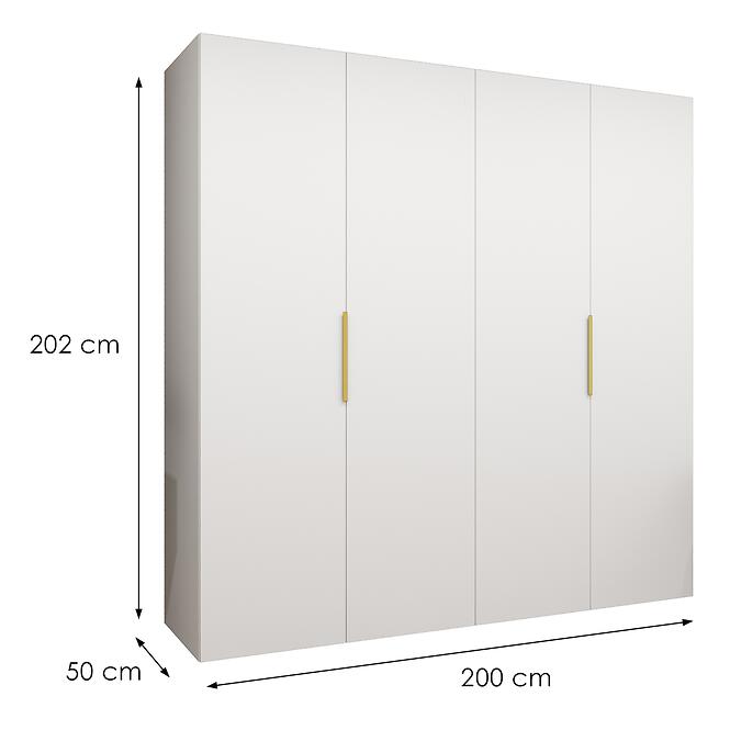 Skriňa Marbella I 200 biela/zlatá,2