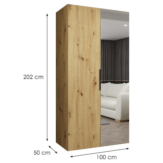 Skriňa Marbella II 100 artisan čierna,2