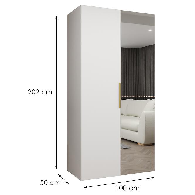 Skriňa Marbella II 100 biela/zlatá,2