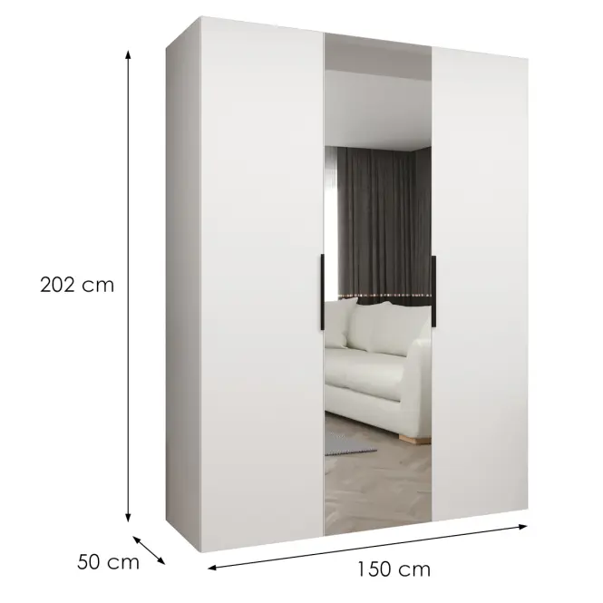 Skriňa Marbella II 150 biela/čierna