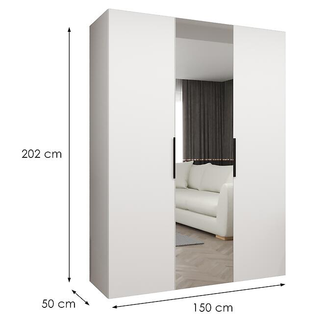Skriňa Marbella II 150 biela/čierna,4