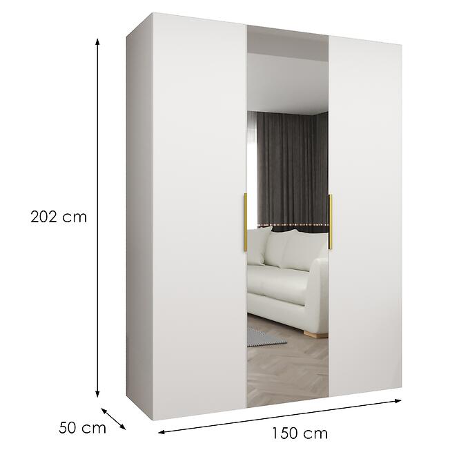 Skriňa Marbella II 150 biela/zlatá,4