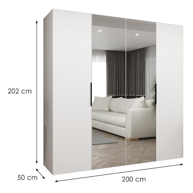 Skriňa Marbella II 200 biela/čierna