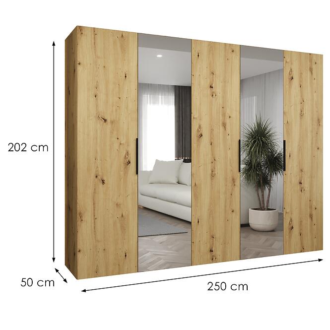 Skriňa Marbella II 250 artisan čierna,2