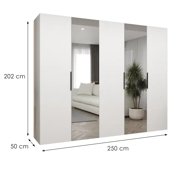 Skriňa Marbella II 250 biela/čierna,2