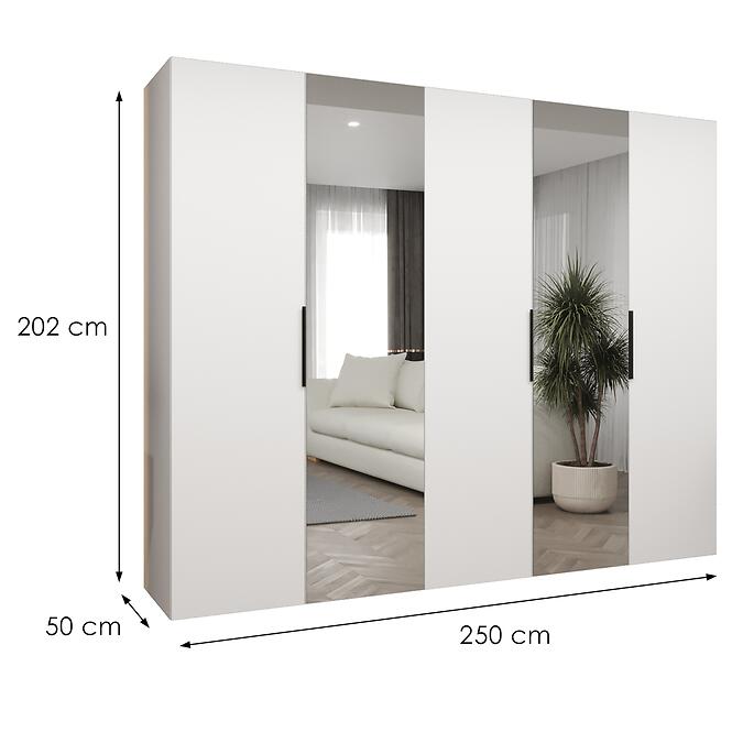 Skriňa Marbella II 250 biela/čierna,2