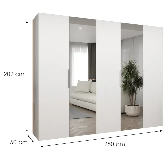Skriňa Marbella II 250 biela/kašmír,2