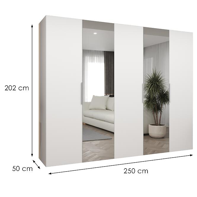 Skriňa Marbella II 250 biela/kašmír,2