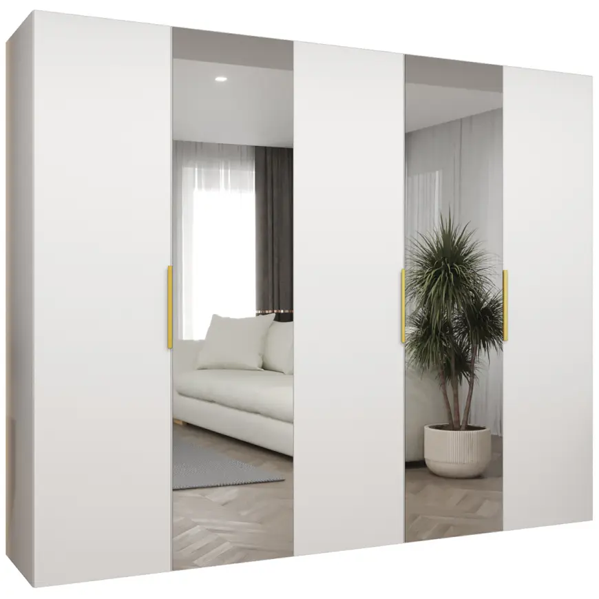Skriňa Marbella II 250 biela/zlatá