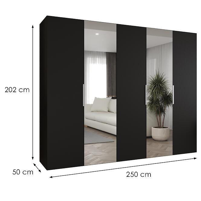 Skriňa Marbella II 250 čierna/kašmír