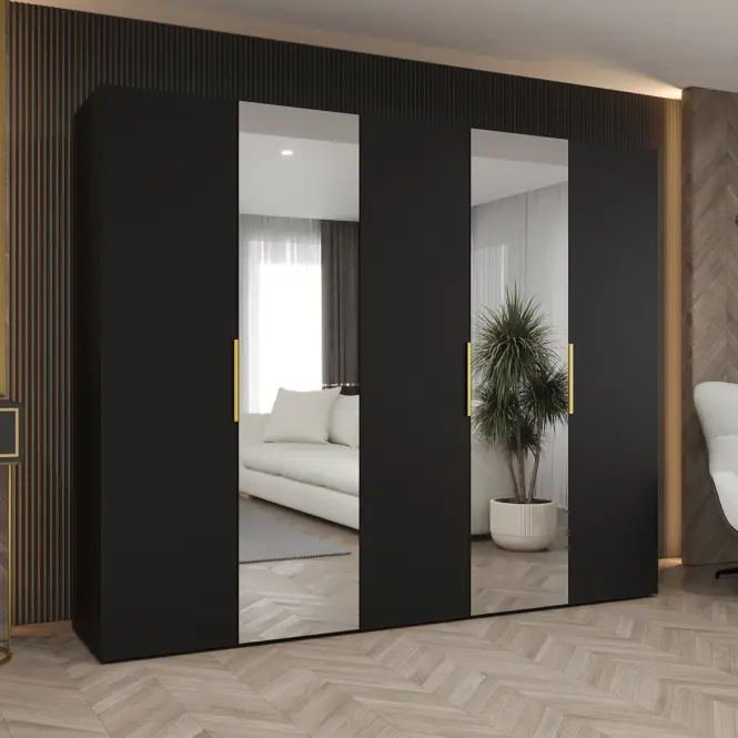 Skriňa Marbella II 250 čierna/zlatá,5