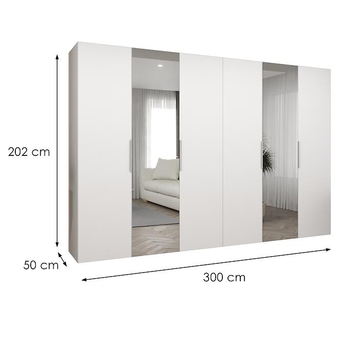 Skriňa Marbella II 300 biela/kašmír
