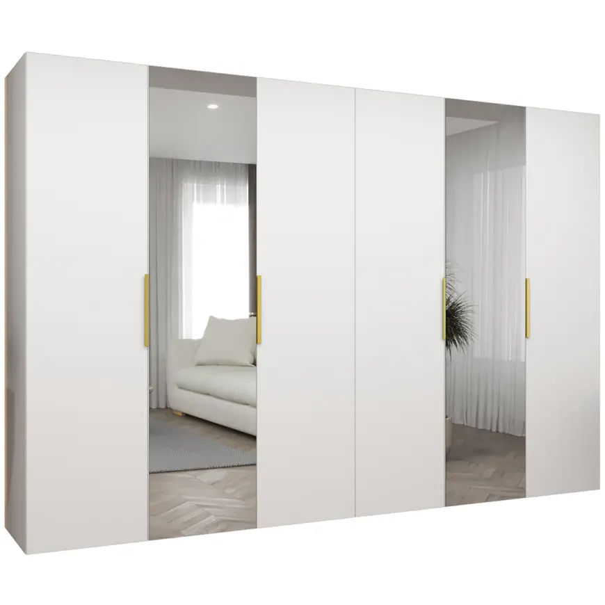 Skriňa Marbella II 300 biela/zlatá