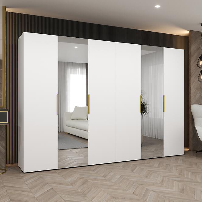 Skriňa Marbella II 300 biela/zlatá,5