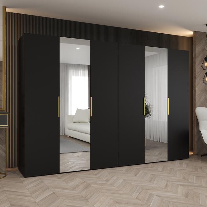 Skriňa Marbella II 300 čierna/zlatá,5