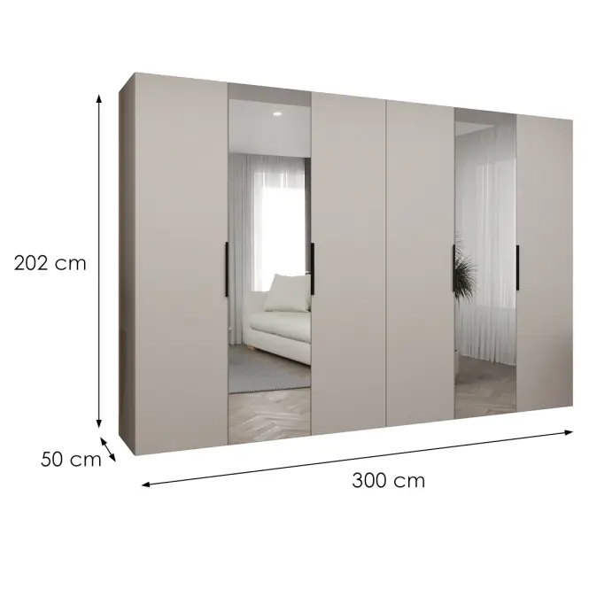 Skriňa Marbella II 300 kašmír/čierna