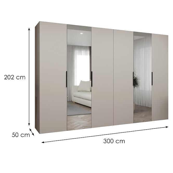 Skriňa Marbella II 300 kašmír/čierna,2