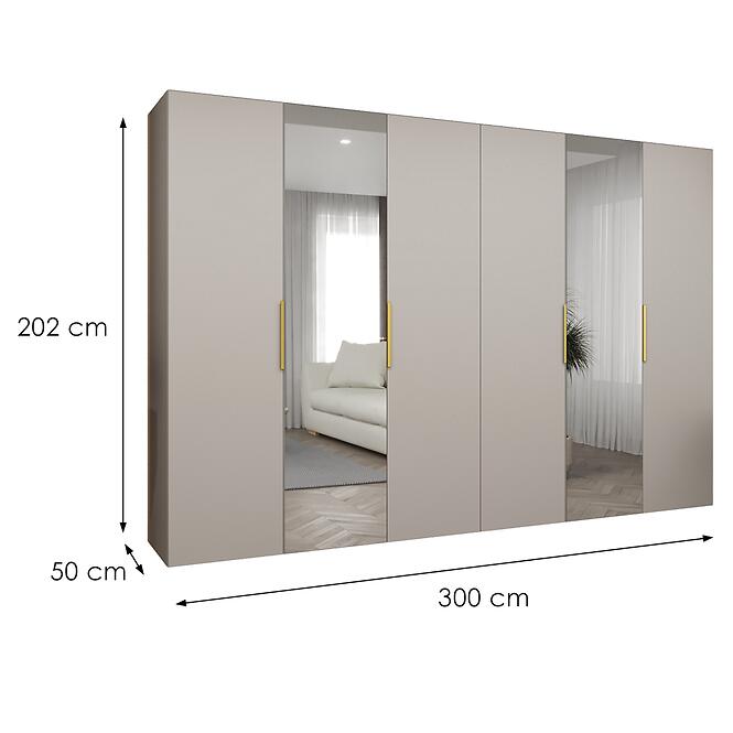 Skriňa Marbella II 300 kašmír/zlatá,2