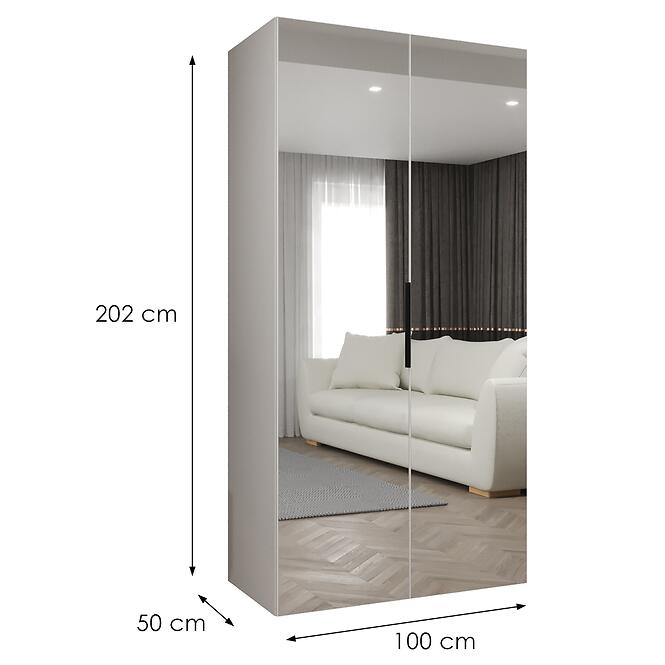 Skriňa Marbella III 100 biela/čierna,2
