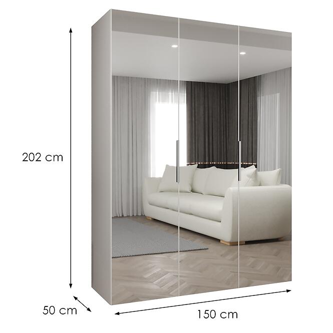 Skriňa Marbella III 150 biela/kašmír,2